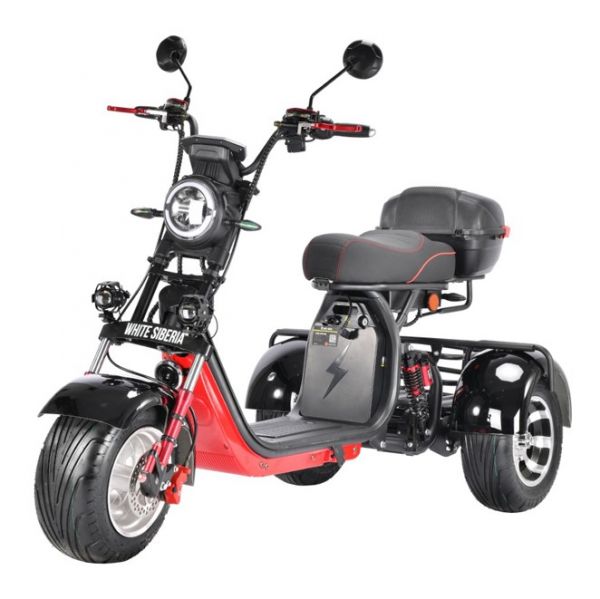 Электроскутер Citycoco White Siberia PRO Trike 178W Черный