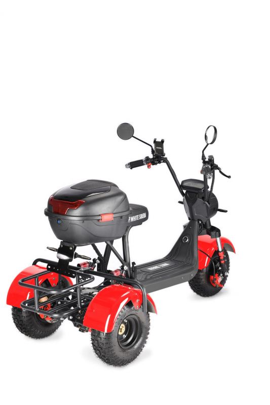 Электроскутер Citycoco White Siberia TRIKE MINI 1500W Красный