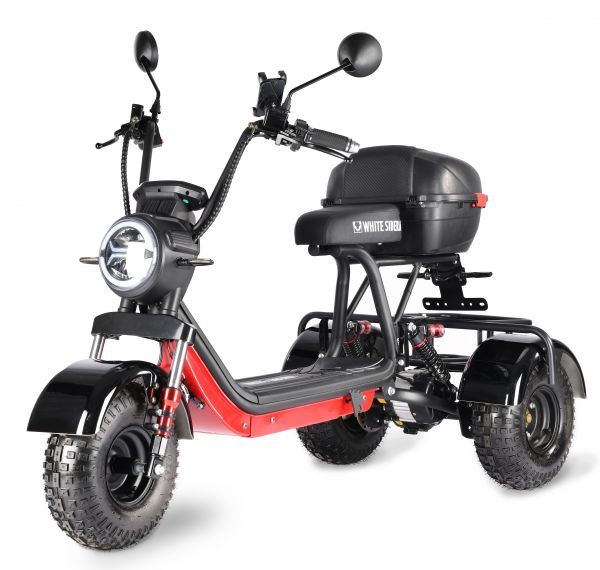 Электроскутер Citycoco White Siberia TRIKE MINI 1500W Черный