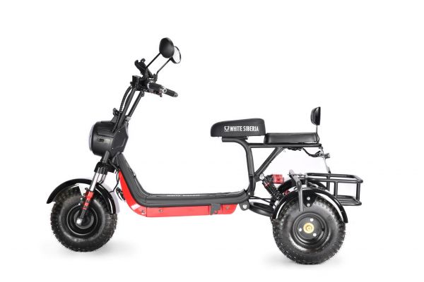 Электроскутер Citycoco White Siberia TRIKE MINI 1500W Красный