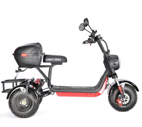 Электроскутер Citycoco White Siberia TRIKE MINI 178W Черный