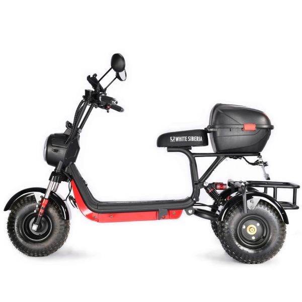 Электроскутер Citycoco White Siberia TRIKE MINI 178W Черный