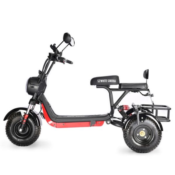 Электроскутер Citycoco White Siberia TRIKE MINI 178W Черный