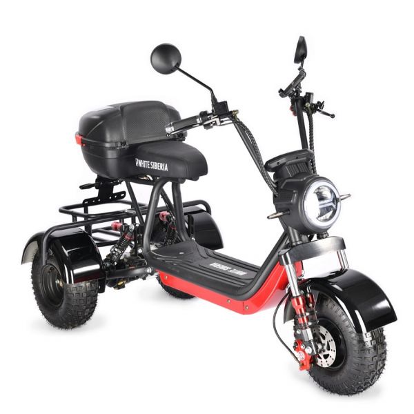 Электроскутер Citycoco White Siberia TRIKE MINI 178W Черный