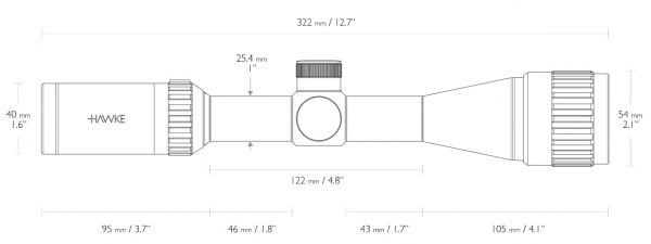 Оптический прицел Hawke Vantage IR 3-9x40 АО IR (Mil Dot)