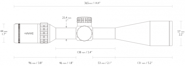 Оптический прицел Hawke Frontier SF 5-25x50 Mil Pro