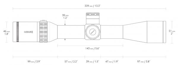 Прицел оптический Hawke Sidewinder 30 4,5-14x44 (10x 1/2 Mil Dot+)