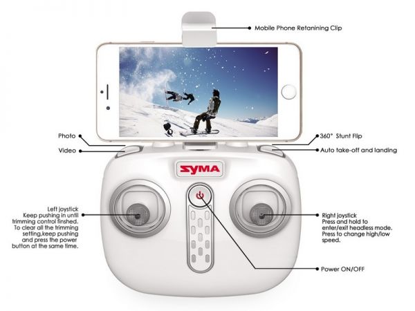 Р/У квадрокоптер Syma X22SW с FPV трансляцией Wi-Fi, 2.4G 6-AXIS RTF