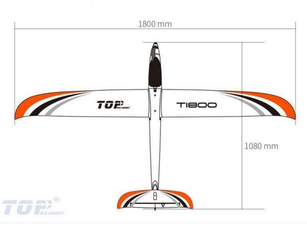 Радиоуправляемый планер Top RC T1800 (Propeller Power System) 1800мм 2.4G 4-ch LiPo RTF