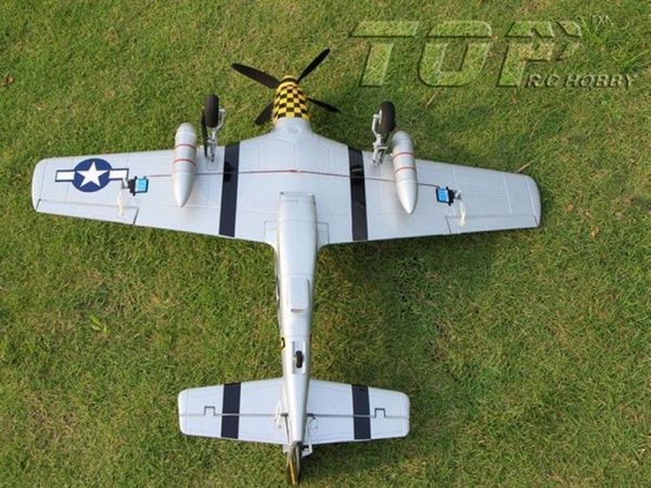 Радиоуправляемый самолет Top RC P-51D Pro желтый 750мм flight controller PNP