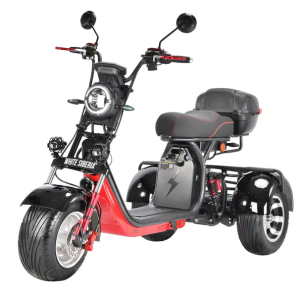 Электроскутер Citycoco White Siberia PRO Trike 3000W Черный