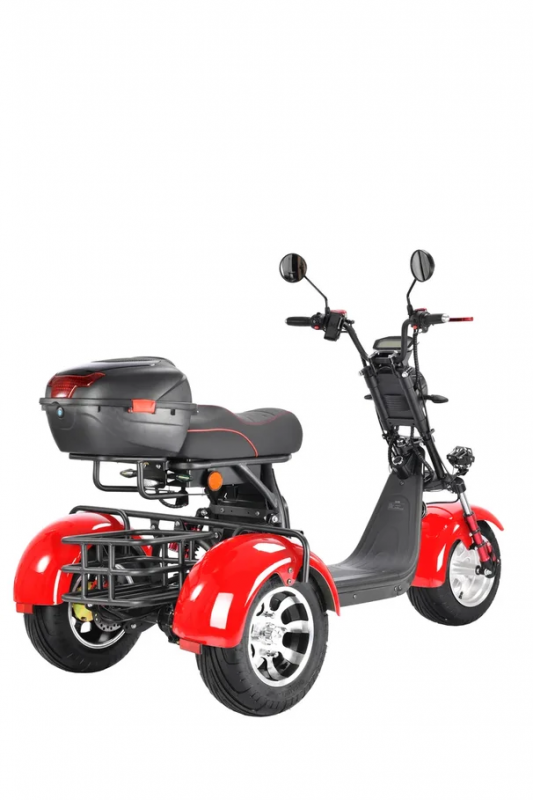 Электроскутер Citycoco White Siberia PRO Trike 3000W Красный