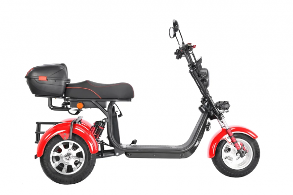 Электроскутер Citycoco White Siberia PRO Trike 3000W Красный