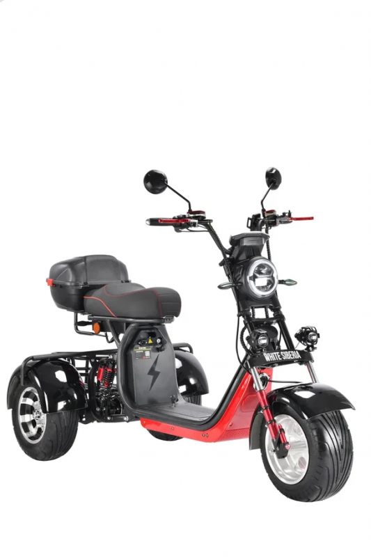 Электроскутер Citycoco White Siberia PRO Trike 3000W Черный